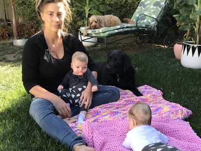 Laura Turner and her twin daughters