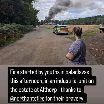 Charles Spencer shares photo of fire at Althorp House