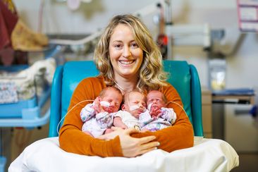 Brooke Holcroft welcomed her triplets Lilliana, Robert and Primrose Holcroft