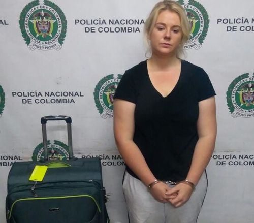 Ms Sainsbury was arrested at Bogota Airport. (Colombia National Police)