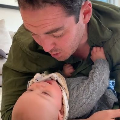 Peter Stefanovic plays with his son Oscar.