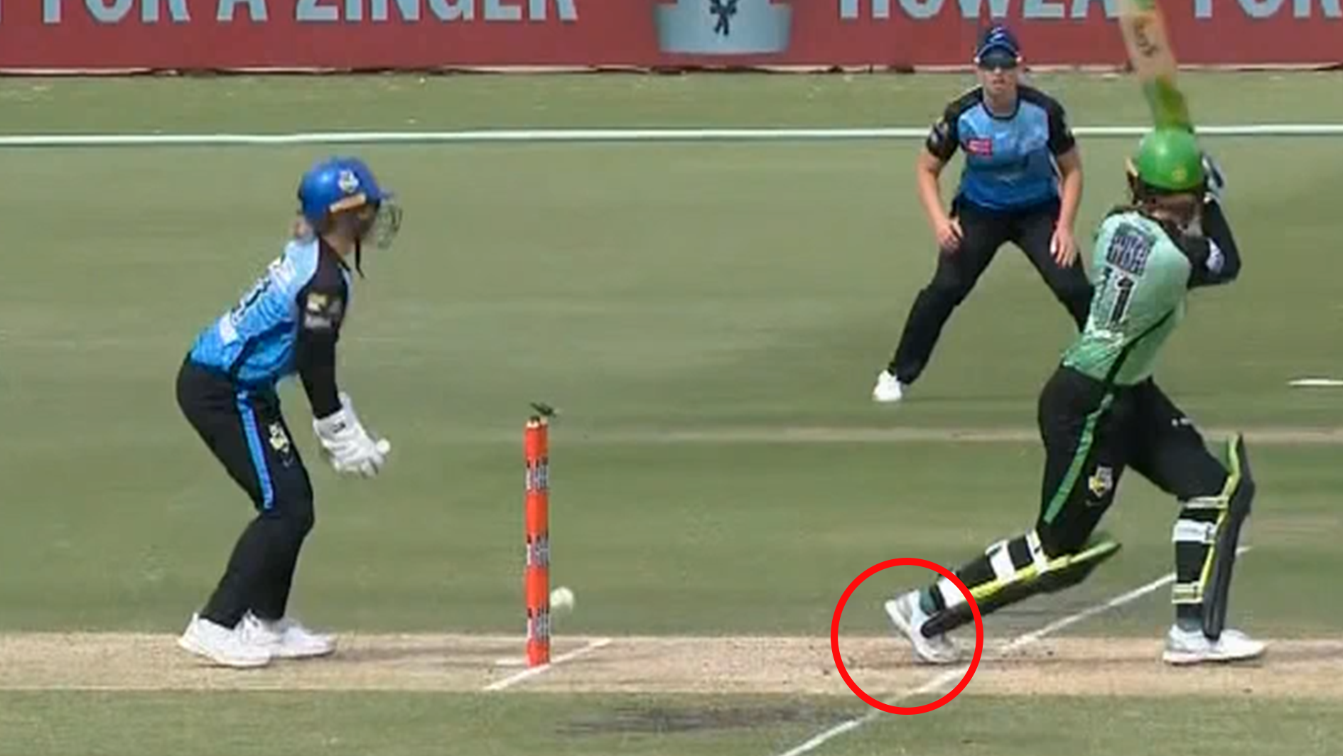 Rhys McKenna was wrongly given out after a delivery ricocheted off the wicketkeeper&#x27;s pads and into the stumps, with no third umpire to review.