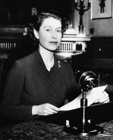 Queen Elizabeth II's first Christmas message broadcast on radio in 1952.