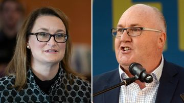 Labor's Justine Keay and former Liberal MP Brett Whiteley are campaigning hard in Braddon. (AAP)