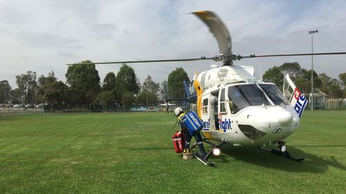 CareFlight was called in to assist after a boy was truck by a car while riding his scooter.