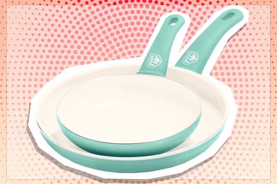 9PR: GreenLife Soft Grip Healthy Ceramic Nonstick, Frying Pan Set, 7" and 10", Turquoise