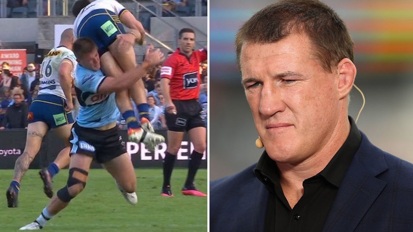 'You've officially lost it': Paul Gallen, Mark Levy clash over Teig Wilton's controversial tackle on Mitchell Moses