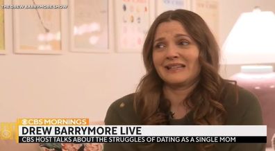 Drew Barrymore cries as she opens up about dating with kids. 