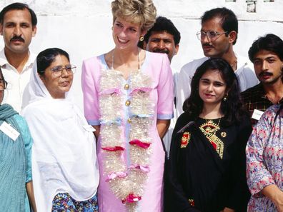 Diana, Princess of Wales, visiting the Family Welfare Centre at Noopur Shahan in Pakistan