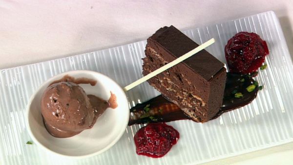 Chocolate hazelnut truffle terrine