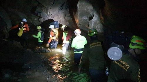 The monk needed to swim for 12 metres underwater during his rescue.