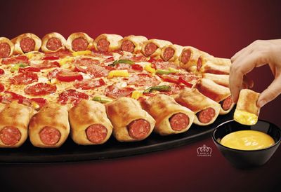 Pigs-in-a-blanket pizza