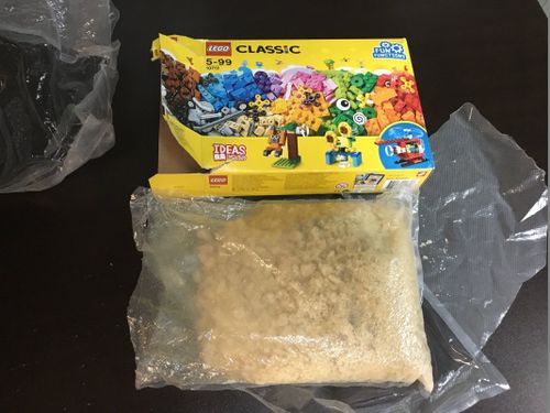 US deputies say 1.3 kilograms of meth, worth about $60,000AU was found by a child in a box of Lego.