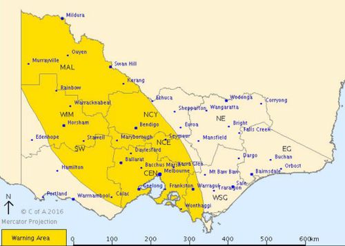Severe thunderstorms set to bring damaging winds to wide area of Victoria including Melbourne, Ballarat, Geelong and Mildura