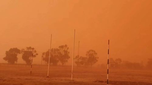 Dust storms are also causing dangerous conditions on rural roads including the Sturt Highway.