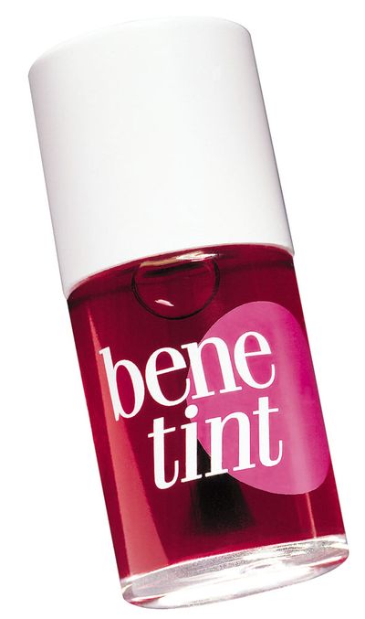 <a href="http://www.sephora.com.au/products/benefit-cosmetics-benetint-cheek-and-lip-stain?gclid=CKmt0Ma0pM8CFYGVvAod-nYBJQ" target="_blank">Benefit Bene-tint, $55.</a>