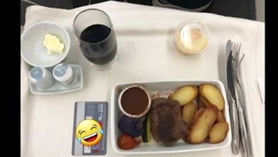 Passenger slams business class meal