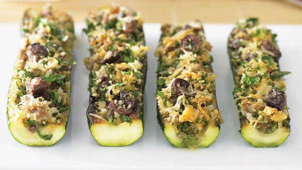 Anchovy and caper stuffed zucchini