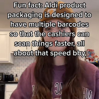 An Aldi super-fan revealed that Aldi products have multiple barcodes which allows them to be scanned faster.