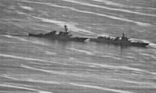 A US Navy photo obtained by the gCaptain website showing a confrontation between the USS Decatur (left) and PRC Warship 170 in the South China Sea on Sunday.