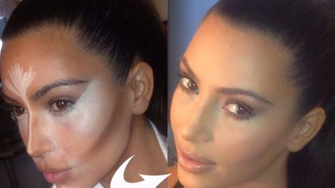 Pics: Here's how much make-up Kim Kardashian slaps on to look good
