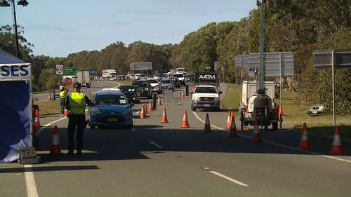 Queensland border delays lengthening as motorists line-up to get into the state.