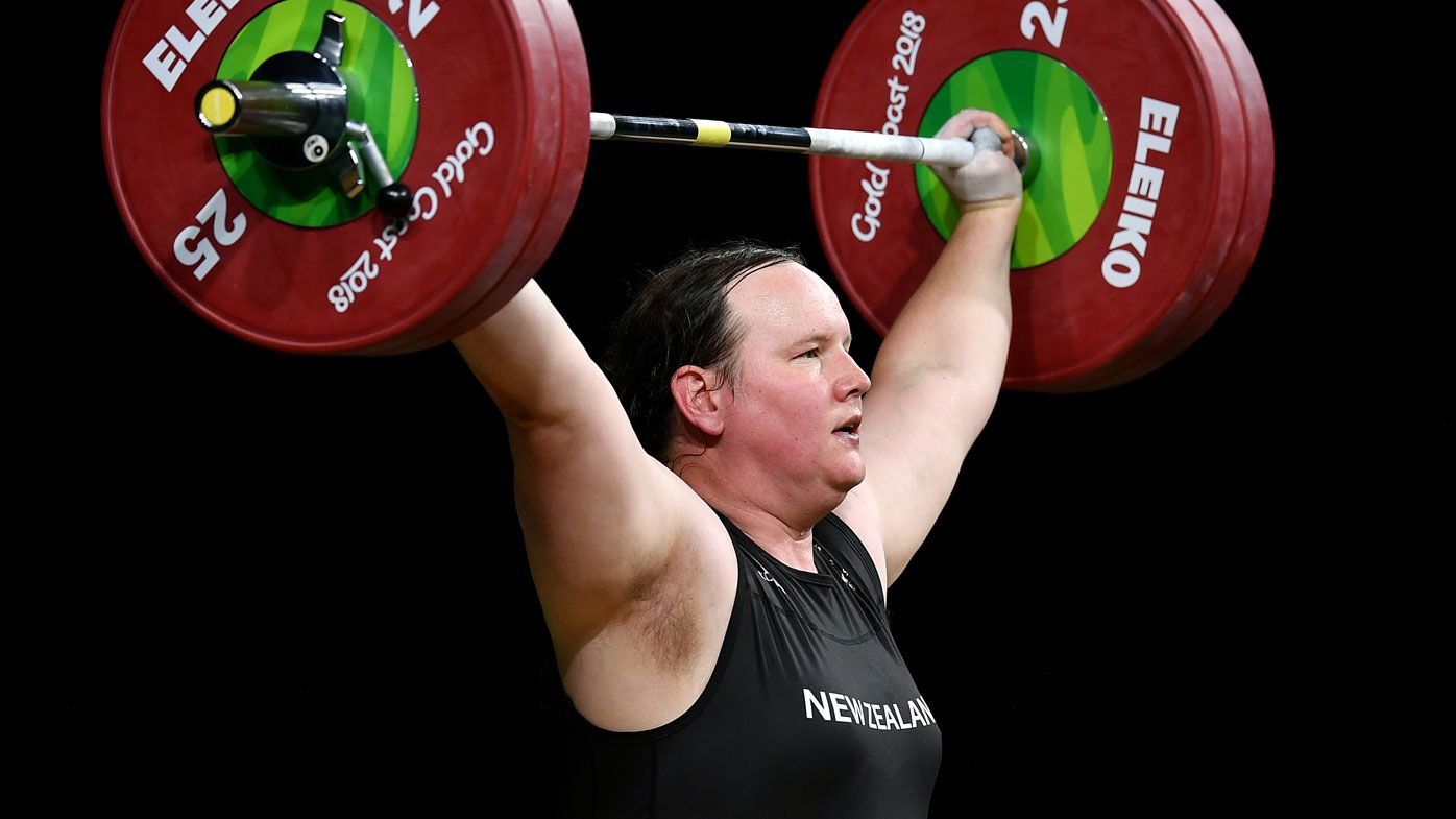 Laurel Hubbard of New Zealand competes in the Women&#x27;s +90kg Final during the Weightlifting on day five of the Gold Coast 2018 Commonwealth Games(Getty)