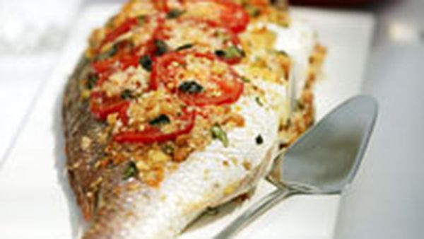 Baked whole fish