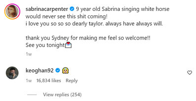 Barry Keoghan supporting Sabrina Carpenter 