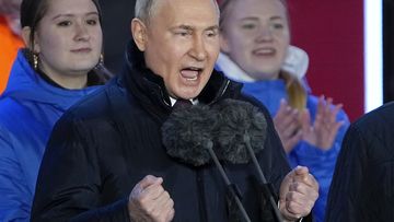 Russian President Vladimir Putin won the election with 90 per cent of the vote.