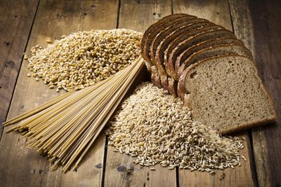 For whole grain pasta, rice and bread (69 calories/slice of bread)