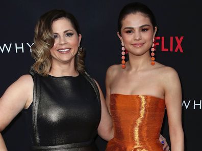 Selena Gomez and mum Mandy Teefey attend the premiere of Netflix's "13 Reasons Why" at Paramount Pictures on March 30, 2017 in Los Angeles, California.
