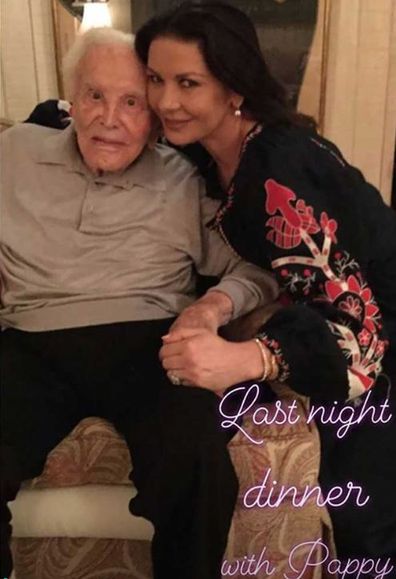 Kirk Douglas, Catherine Zeta-Jones, birthday, celebration, Instagram, photo