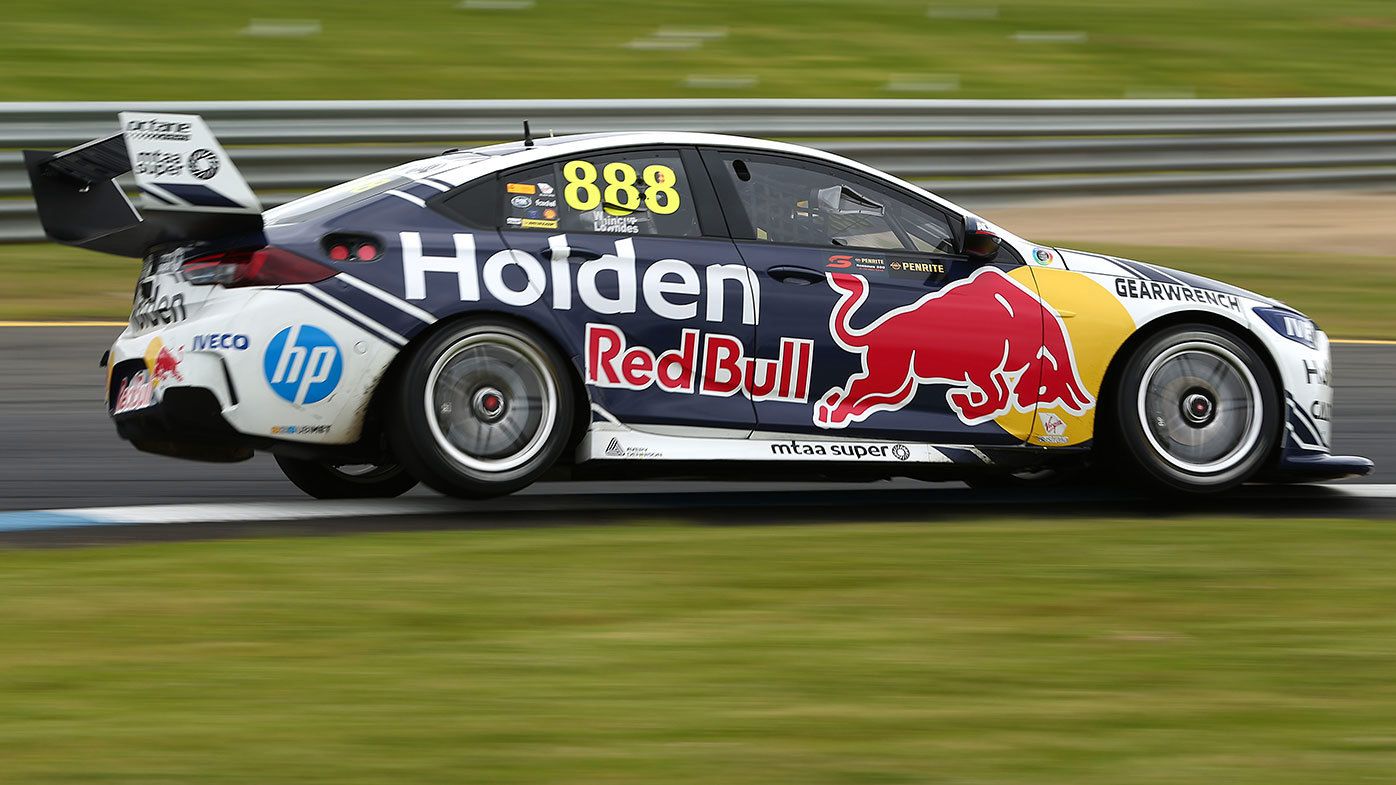 Jamie Whincup and Craig Lowndes on the way to their Sandown 500 win.