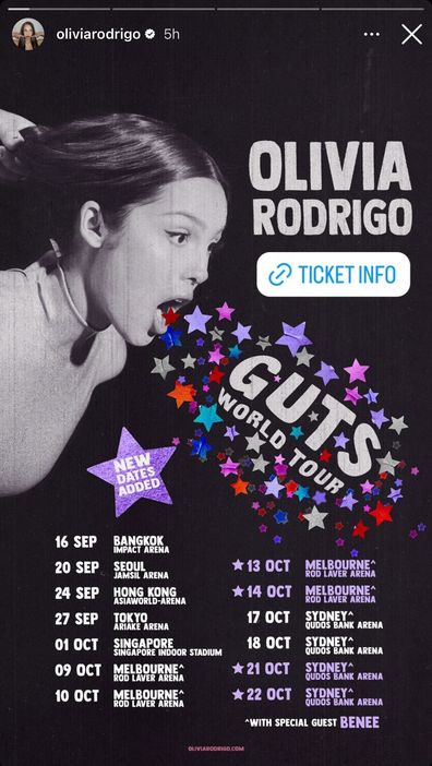 Olivia Rodrigo Australian Tour