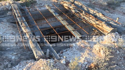 The mine shaft that Ms Charty fell into. (9NEWS)