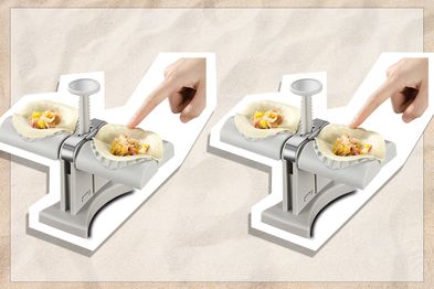 Home Dumpling Maker Press Type Automatic Dumpling Machine Small Pierogi Mold Simple to Use Easy to Clean, for Chinese Dumplings Ravioli Pies Dough Pastries Pierogi, Can Make Two at Once
