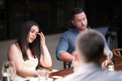 Bronte and Harrison answer the Honesty Box questions during the final MAFS 2023 Dinner Party