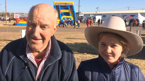 Mr Hall travelled to Dubbo with his granddaughter Lucy for the TODAY drought telethon.