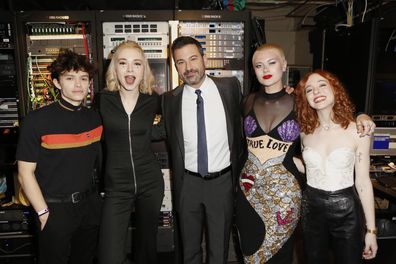 Maxx Morando JIMMY KIMMEL LIVE! - "Jimmy Kimmel Live!" airs every weeknight at 11:35 p.m. EDT and features a diverse lineup of guests that include celebrities, athletes, musical acts, comedians and human interest subjects, along with comedy bits and a house band. The guests for Wednesday, April 11 included Anna Faris ("Overboard"), Chris Hardwick ("Talking Dead"), and musical guest The Regrettes. (Randy Holmes/Disney General Entertainment Content via Getty Images) THE REGRETTES, JIMMY KIMMEL