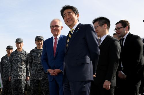 The nuclear threat from North Korea dominated Mr Turnbull's talks with the Japanese PM. (AAP)