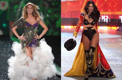 The Victoria's Secret shows are notorious for getting new mothers into lingerie… very soon after giving birth.  In 2009 Heidi was back up on the stage after five weeks, and then Adriana laced up after eight weeks in 2012.