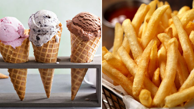 Ice cream and hot chips