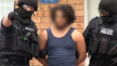 A 20-year-old man was arrested at a Raby home this morning. (Supplied)