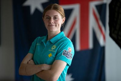 MELBOURNE, AUSTRALIA - JULY 03: Cortnee Vine during an Australia Matildas portrait session ahead of the 2023 FIFA Women's World Cup at La Trobe University Sports Fields on July 03, 2023 in Melbourne, Australia. (Photo by Mackenzie Sweetnam/Getty Images)