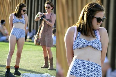 Bruce Willis and Demi Moore's daughter Tallulah Belle Willis poses in a bikini for a friend's camera.
