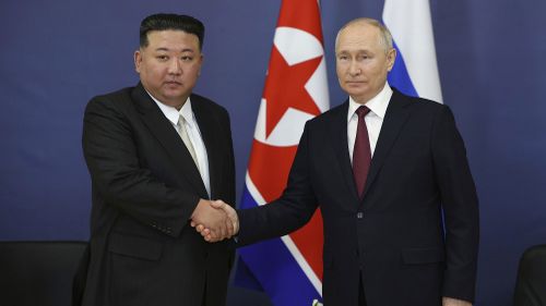 Russian President Vladimir Putin, right, called his meeting with North Korea's Kim Jong Un "very substantive" on Wednesday.