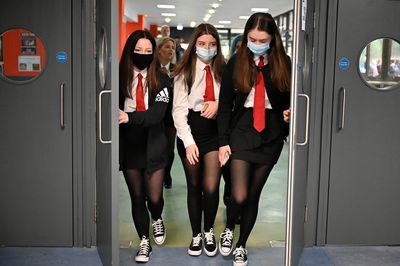 Students return to school in Glasgow, Scotland