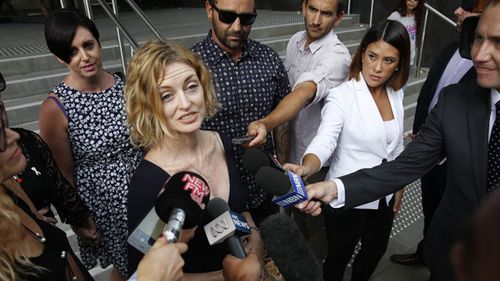 Charnie Braz, sister of Marika Ninness, talks to media outside Newcastle Supreme Court after the verdict. Source: AAP