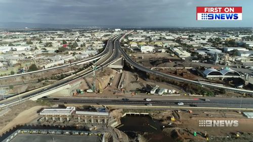 The Northern Connector will link the South Road Superway with the Northern Expressway. Picture: 9NEWS